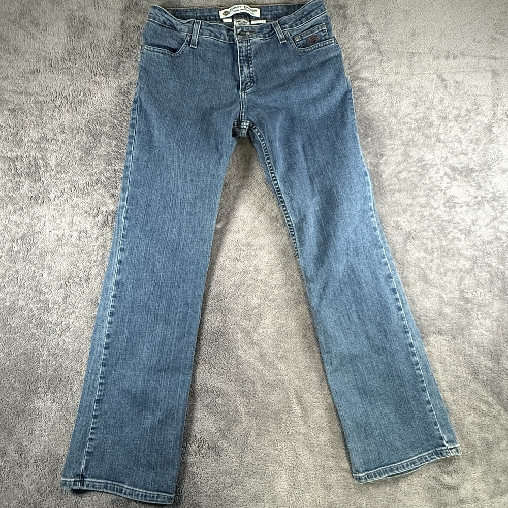 Harley-Davidson Womens Bootcut Jeans Medium Wash Denim Blue Size 10 99113-11VW